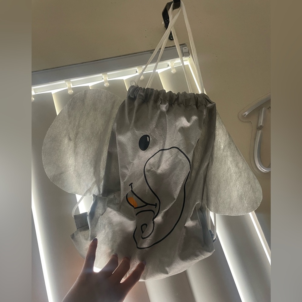 Gray Elephant Drawstring Backpack - image 2
